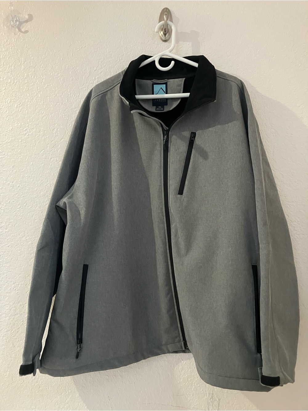 Iceberg Outerwear Men Size 3XL Gray Full Zip Fleece Lined Jacket Excellent Condi